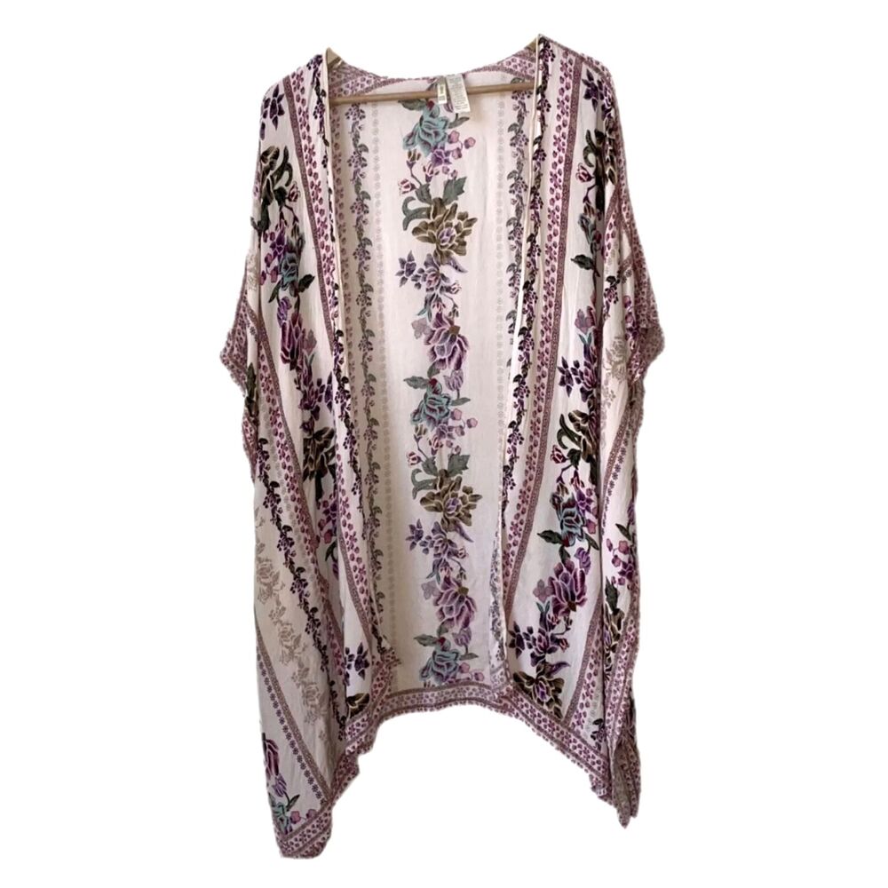 Japna Floral No belt kimono beach cover up One Size Fits Most - Picture 1 of 4